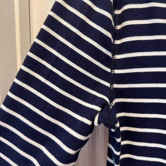 Ralph‎ Lauren Lauren Jeans Co. Navy Blue White Striped Cotton Jersey Dress Large - Picture 5 of 5